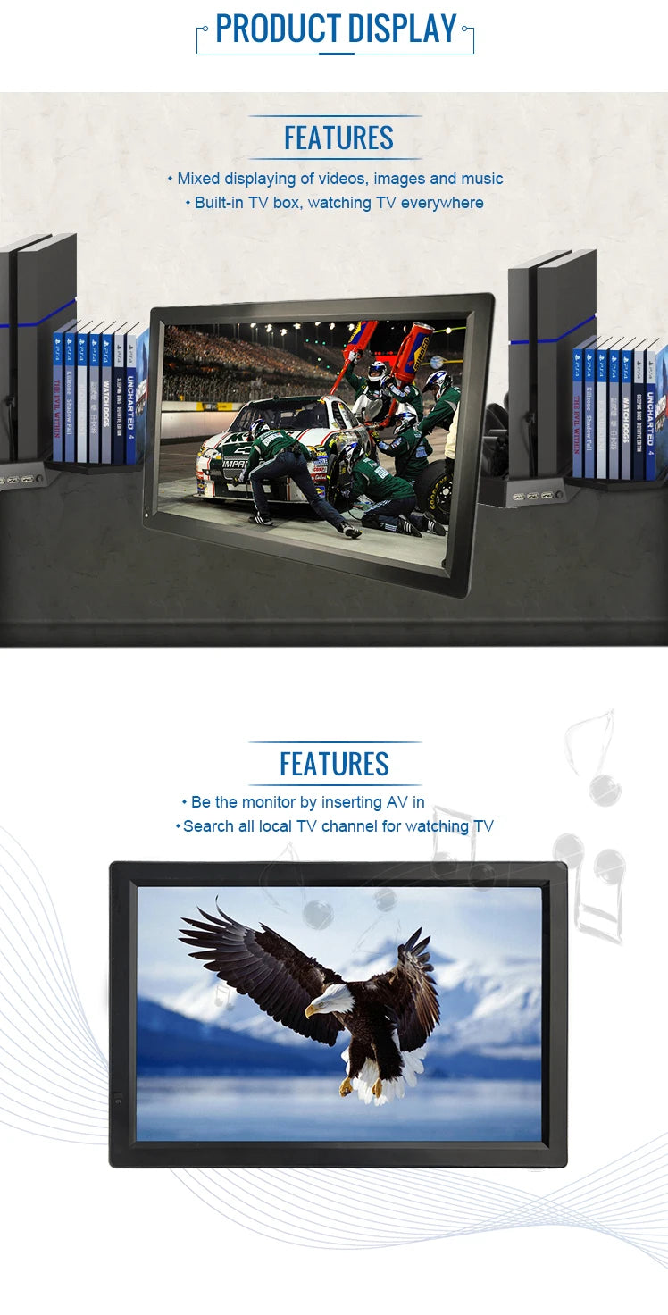 Mini Led Television 7 9 10 12 14 Portable TV With DVB-T DVB-T2 ATSC ISDB Digital TV System