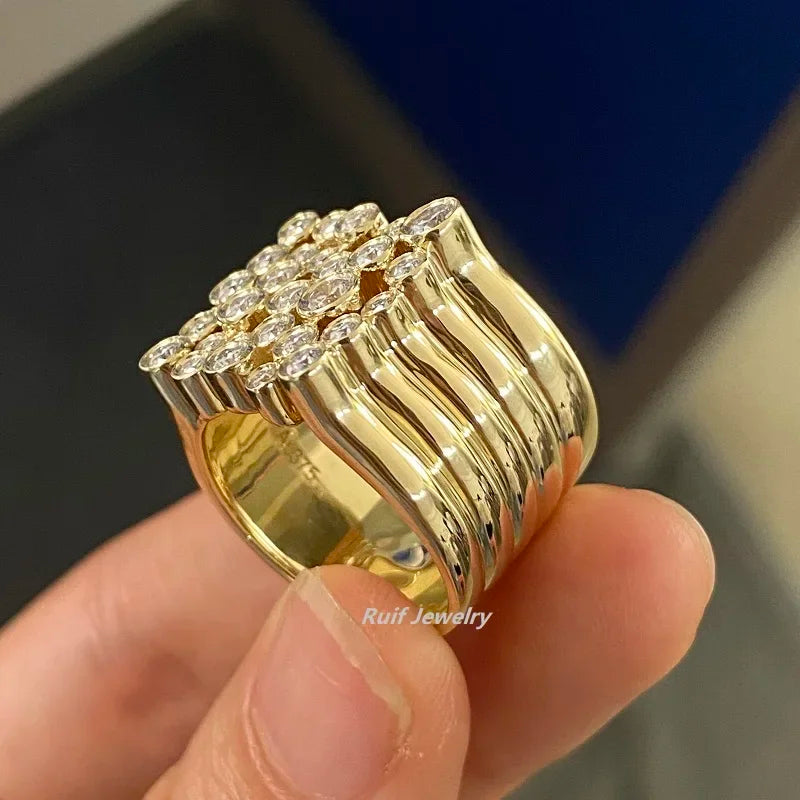 Ruif Customization Special Design 9k Gold Moissanite Rings  for Woman and Men  Jewelry High Quality Party Wedding Gift