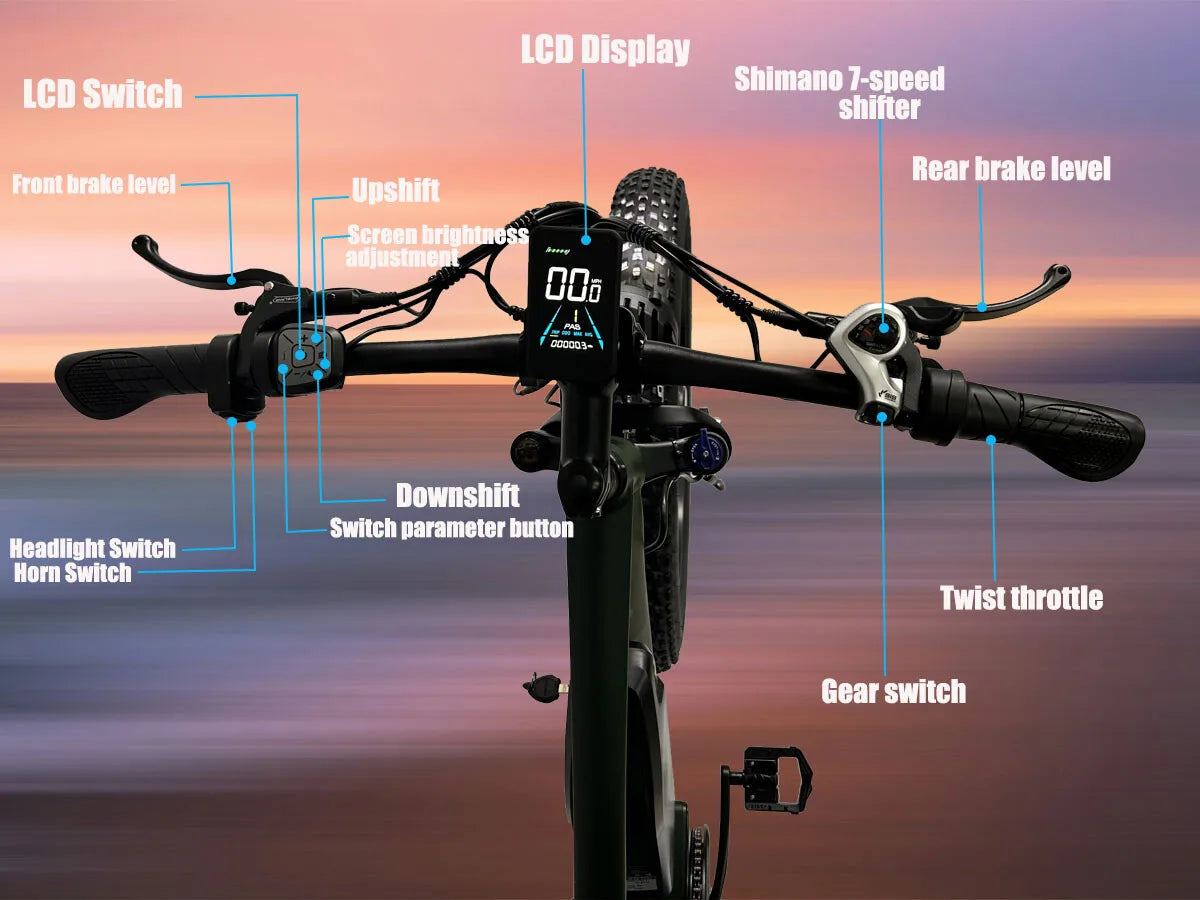 New 26" Electric Bike 3000W Peak E-Bike 52V 25AH Bicycle  60KM/h Max Fat Tyre