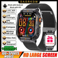 New 1000mAh military outdoor smartwatch for men, LED flashlight, IP68 waterproof, GPS sports, 2.01-inch Bluetooth call smartwatc