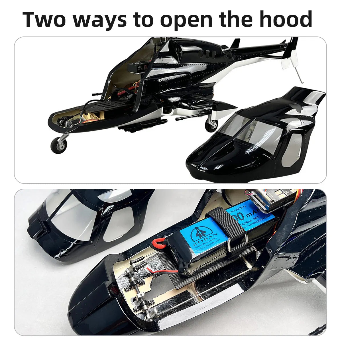 Roban 470 Size Airwolf RC Helicopter GPS Mode X2 Flight Control System LED Lighting System RTF Version