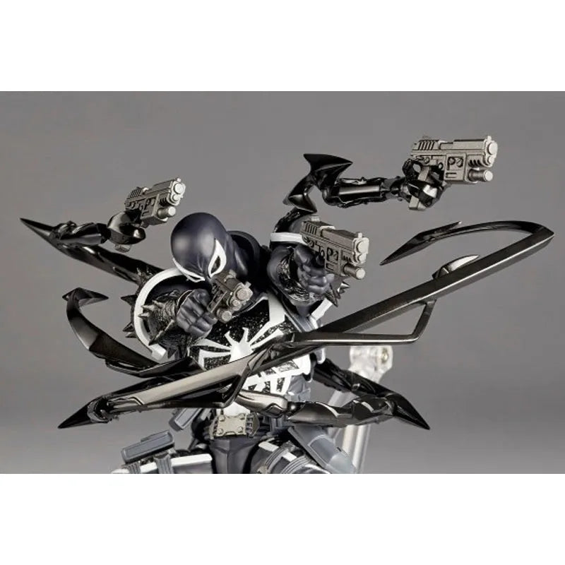 KAIYODO Genuine Revoltech Anime Figure Agent Venom 170mm Action Figure Toys for Boys Kids Gift Collectible Model Ornaments