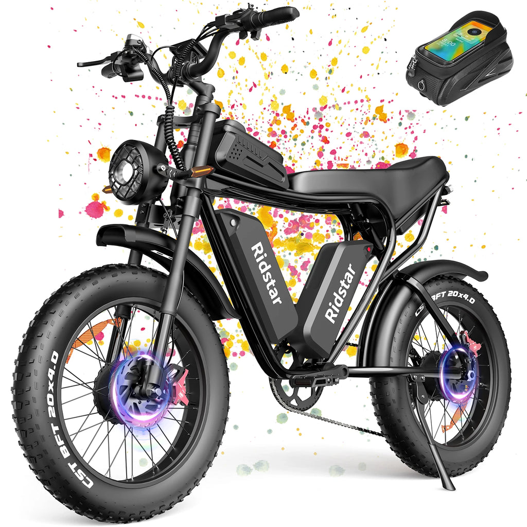 RIDSTAR PRO30 4000W Electric Bike for Adults 33MPH 48V 40AH 20x4" Fat Tire Dirt Bike Shimano 7-Speed E-Bike Commuter Motorcycle