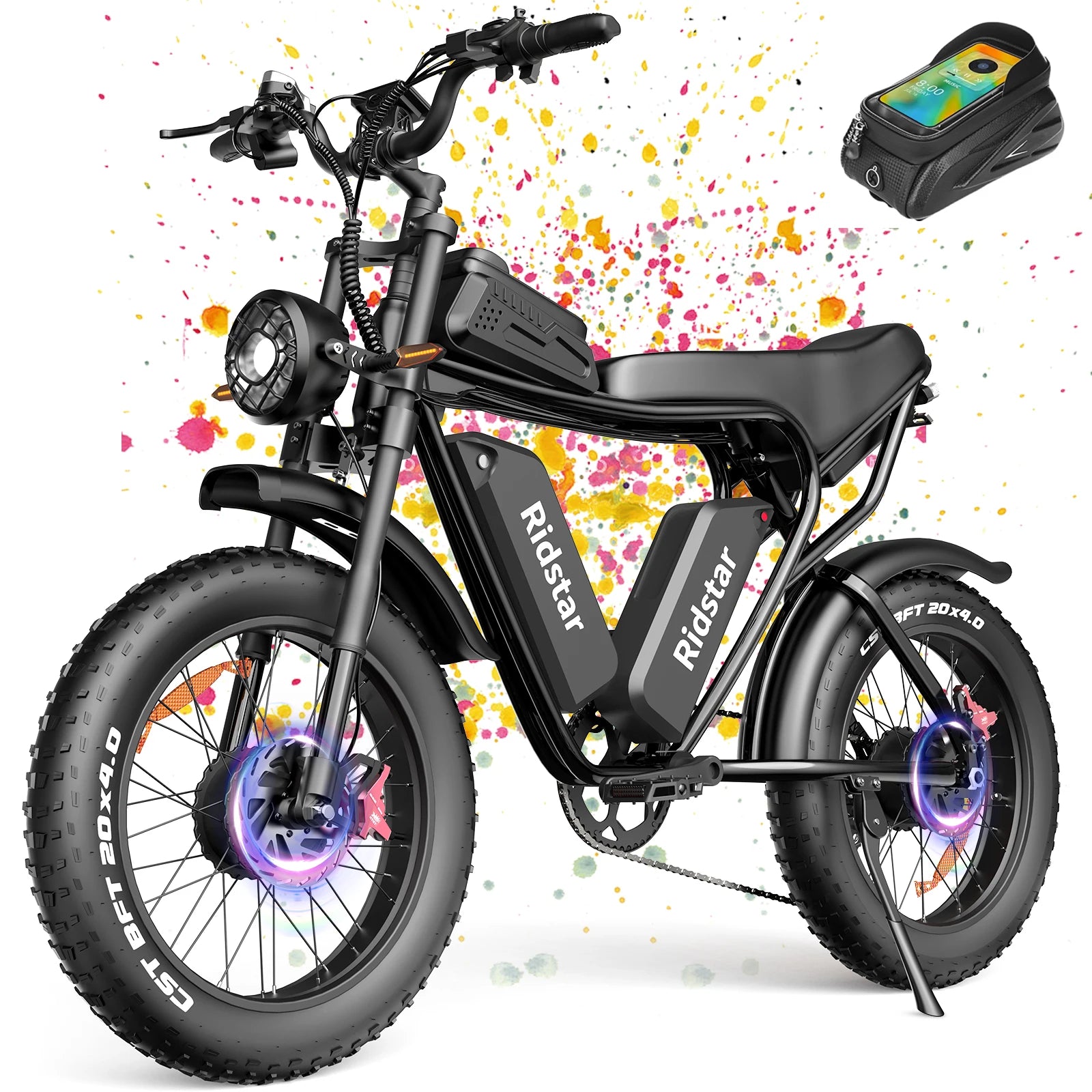 RIDSTAR PRO30 4000W Electric Bike for Adults 33MPH 48V 40AH 20x4" Fat Tire Dirt Bike Shimano 7-Speed E-Bike Commuter Motorcycle