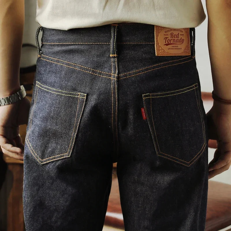 Red Tornado 55501 Relaxed Straight Fit Men's Jeans Raw Selvedge Denim Pants Amekaji