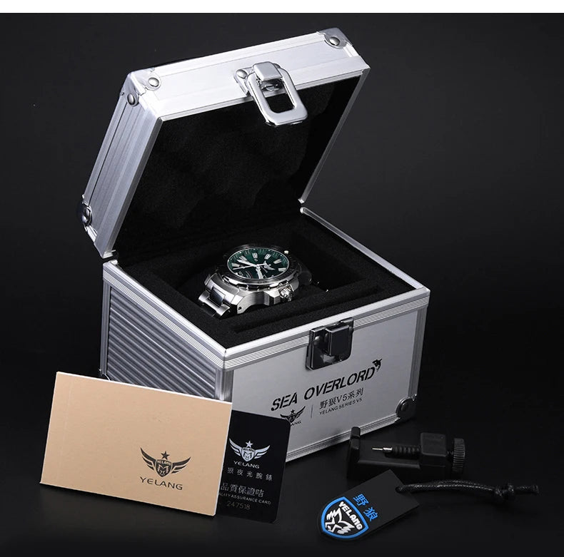 YELANG Men Automatic Watches Titanium Alloy Case H3 T100 Gas SelfLuminous 200M Waterproof Mechanical Wristwatch Sapphire V3.4