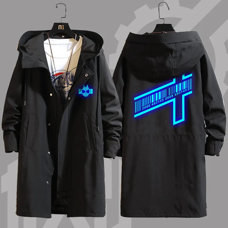Anime Kamen Rider Printed Zipper Trench Long Coat Jacket Hooded Hoodies Cosplay Men Women Customized Cloaks