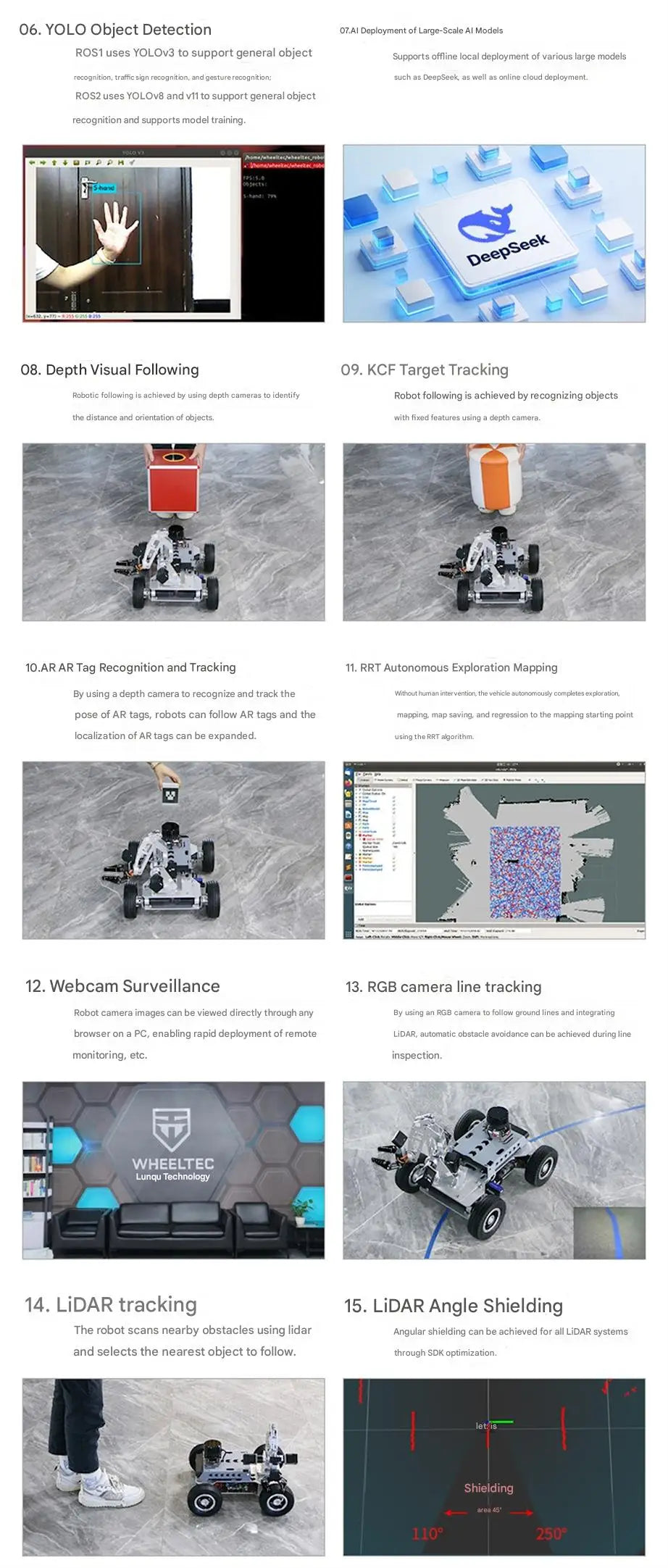 WHEELTEC R550A PLUS ROS Research Robot with Robotic Arm, LiDAR Mapping and Navigation