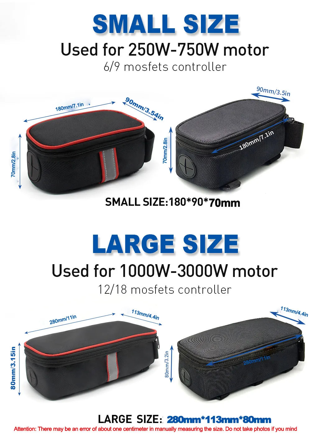 Electric bicycle large capacity waterproof controller bag/pouch, Ebike conversion kit parts controller waterproof storage bag