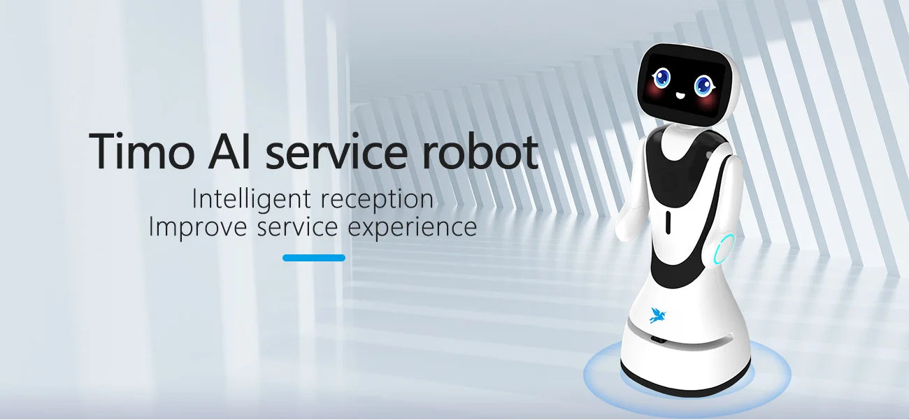 Smart Timo AI Service Robot with ChatGpt Face Recognition Voice Interaction Reception Robot