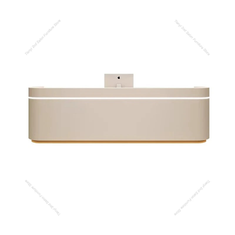 Nordic Cream Style Reception Desk Simple Company Beauty Salon Cashier Counter Training Institution Hospital Office Furniture FYR