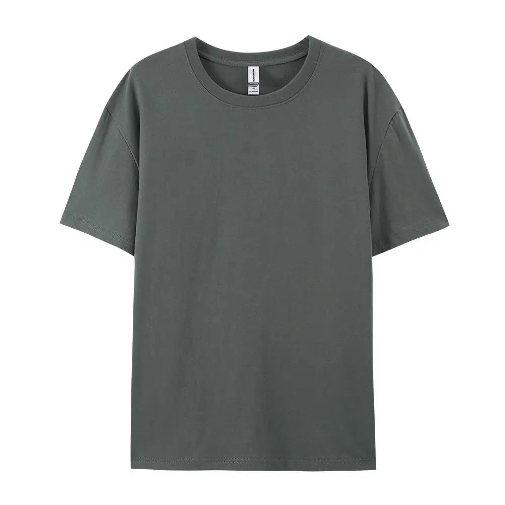 100% Cotton Solid Color T-Shirts Men Woman Short Sleeve Fashion Brand Trend Casual Soft Clothing Tees Breathable Summer Tops