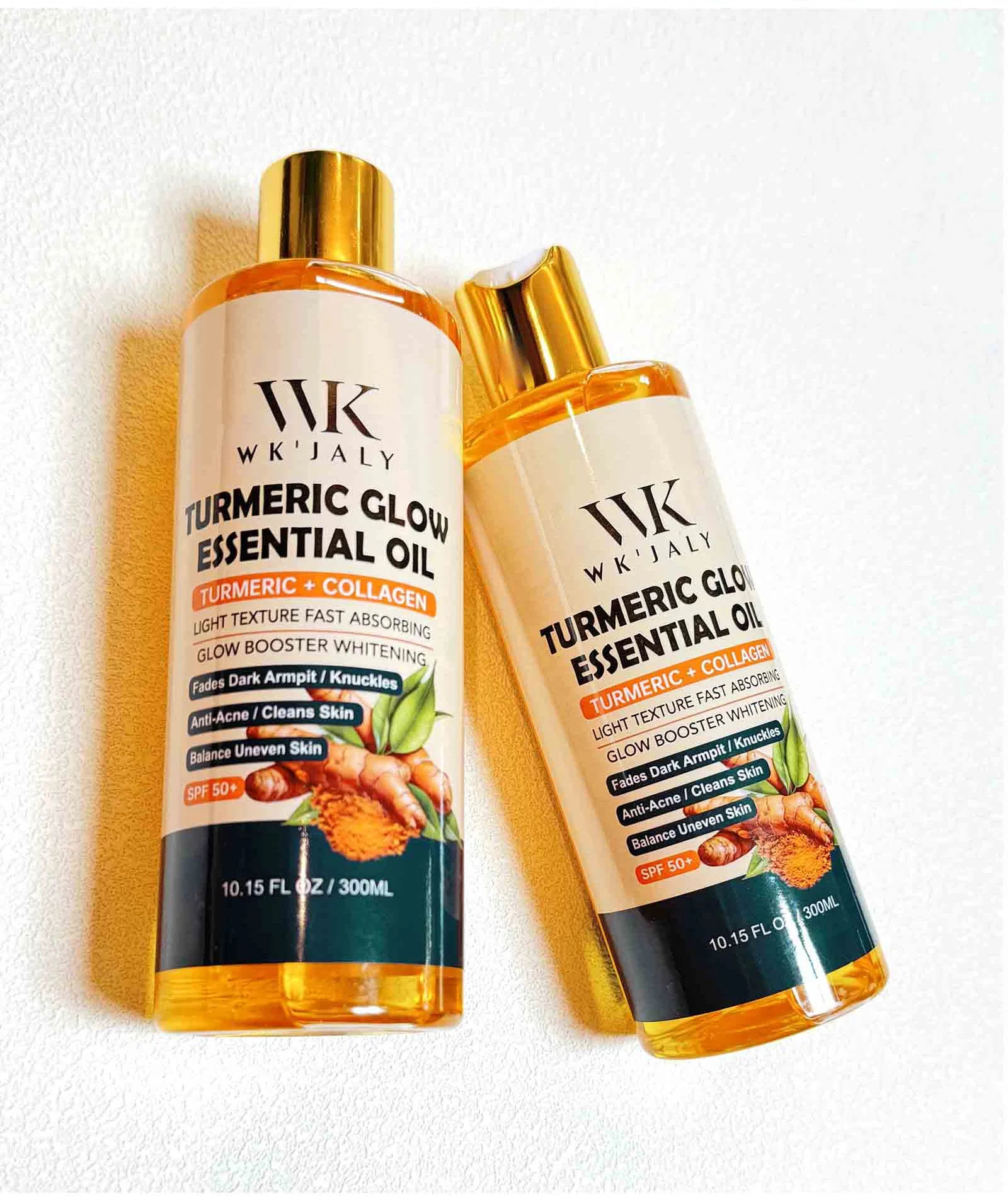 WK JALY Turmeric Glow Essential Body Oil, Moisturizing, Whitening, Fades Dark Armpit, Knuckles, Anti-Acne, Balance Uneven Skin