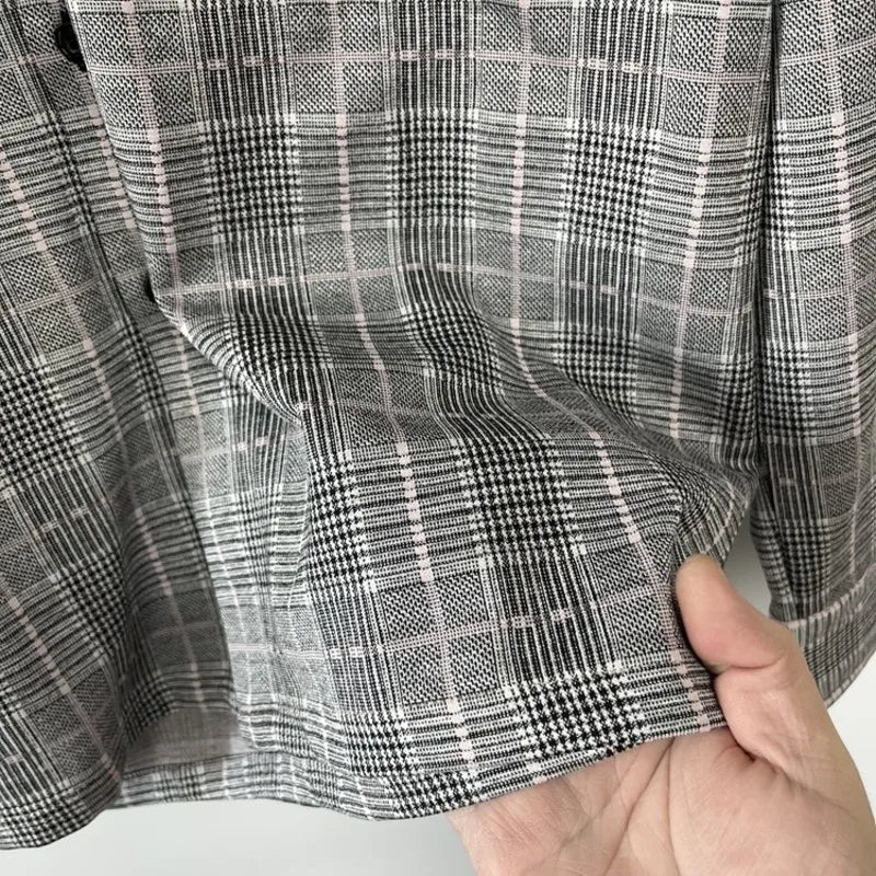 PFHQ Fashion Men's Shirt Cartoon Towel Embroidered Decoration Plaid Design Loose Personality Versatile Male Shirt Tide 21P2205