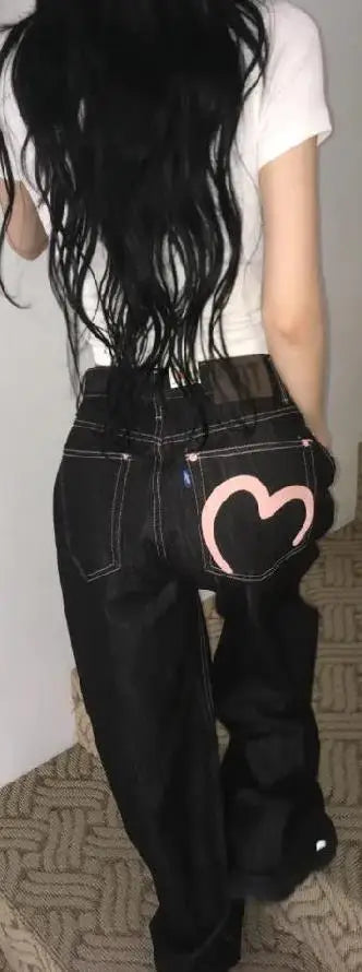 2025 Autumn Winter Women's Denim Jeans Y2K Wide Fit Baggy Jeans Grunge Harajuku Cowboy New In Pants Korean Mom Jeans Punk Retro