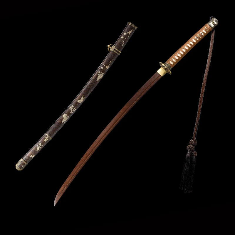 Wooden Sword, Japanese Officer's Sword, Saber Katana, Metal Saya Couple Pattern, Collection, Samurai Sword,Can Custom