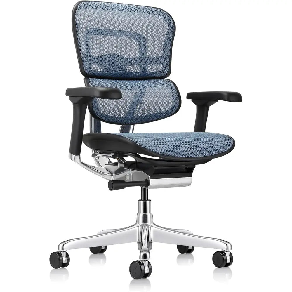 High Back Mesh Office Chair with Tension, Lock, Angle, Height, Synchro, Seat, Arm Adjustments, Blue