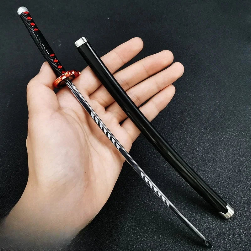 10inch Metal Katana Anime Safe Unsharpened Damascus Sword Ninja Knife Blade Real Japanese Katana Original Samurai Sabre Toy Gift