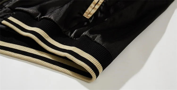 A007 Baseball Jackets For Man Nine-Tailed Fox Heavy Embroidery Autumn Quality Comfortable Fit Trendy Loose Chamarras Para Hombre