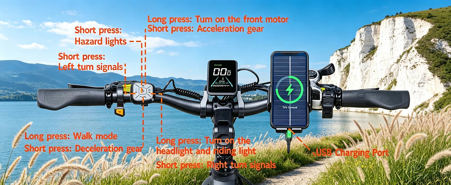 8000W Dual Motor Electric Bike for Adults, Ebike 55 MPH, 52V 30AH, E-Bike 120Miles, 26'' Fat Tire All Terrain E Bike for Men Wom