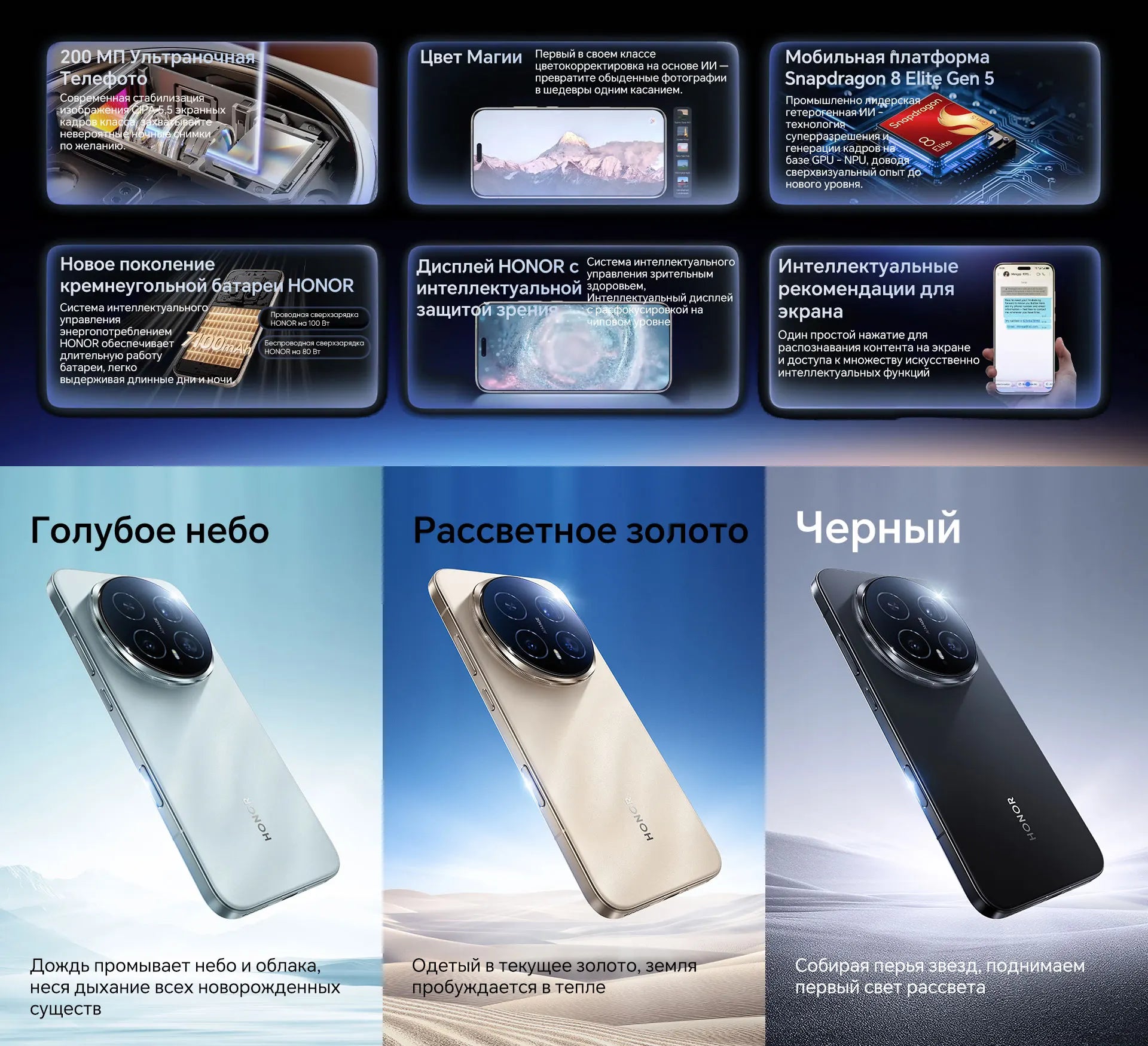 HONOR Magic8 Pro Global Version 5G AI Smartphone Snapdragon 8 Elite Gen 5 6.71''120Hz OLED Screen 200MP Cameras 100W SuperCharge