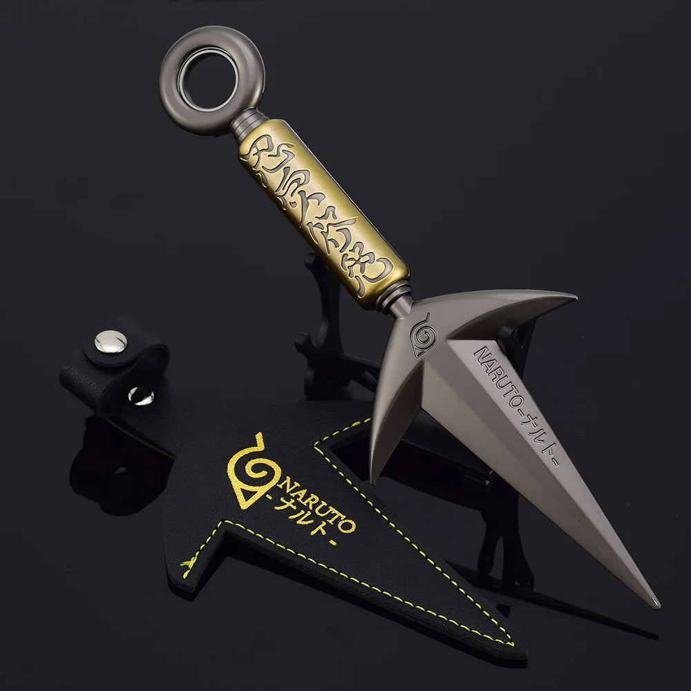 3 Styles Namikaze Minato Weapon 23cm/9.84inch Rotatable The Art of Flying Thunder God Kunai Metal Craft Model Turn Ninja Toys