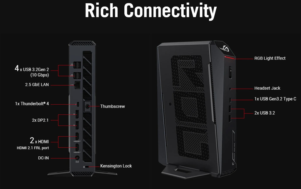 New ROG NUC 2025 NUC15JNK Gaming Mini PC Core Ultra 9 275HX RTX 5080 32GB DDR5 RAM Liquid Metal Desktop Computer