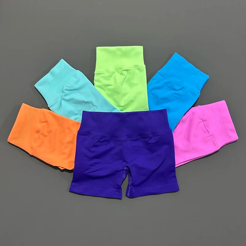 HISTELLO Impact Gym Shorts Women Sports Shorts Scrunch Butt Fitness Biker Short Workout Yoga Leggings Running Seamless Leggings