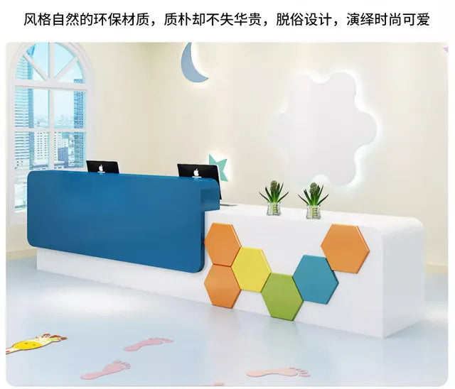 Beauty Institution Reception Desk Kindergarten Children Paradise Checkout Page Early Education Luxury Mostrador Unique Furniture
