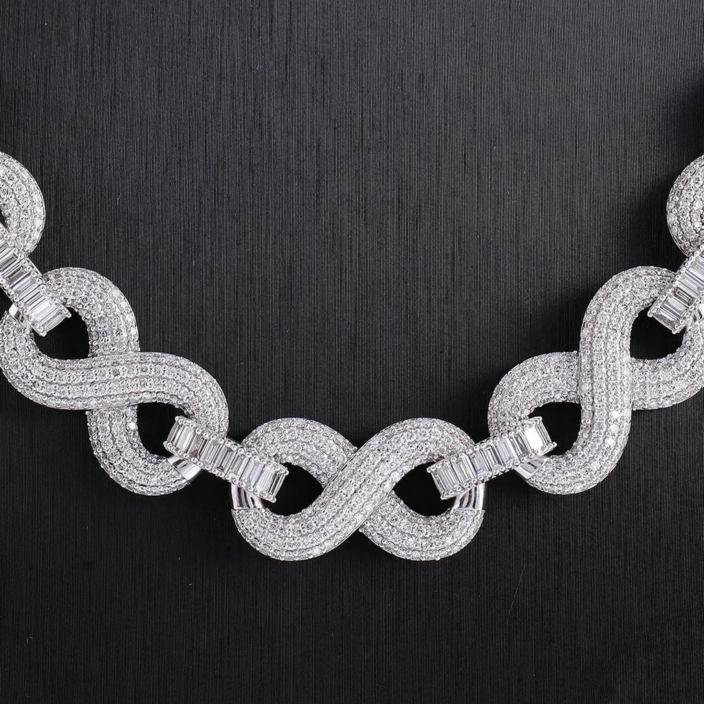 Provence custom 925 Sliver 15mm hip hop cuban link chain iced out lab diamond cuban chain necklace for men rapper party jewelry