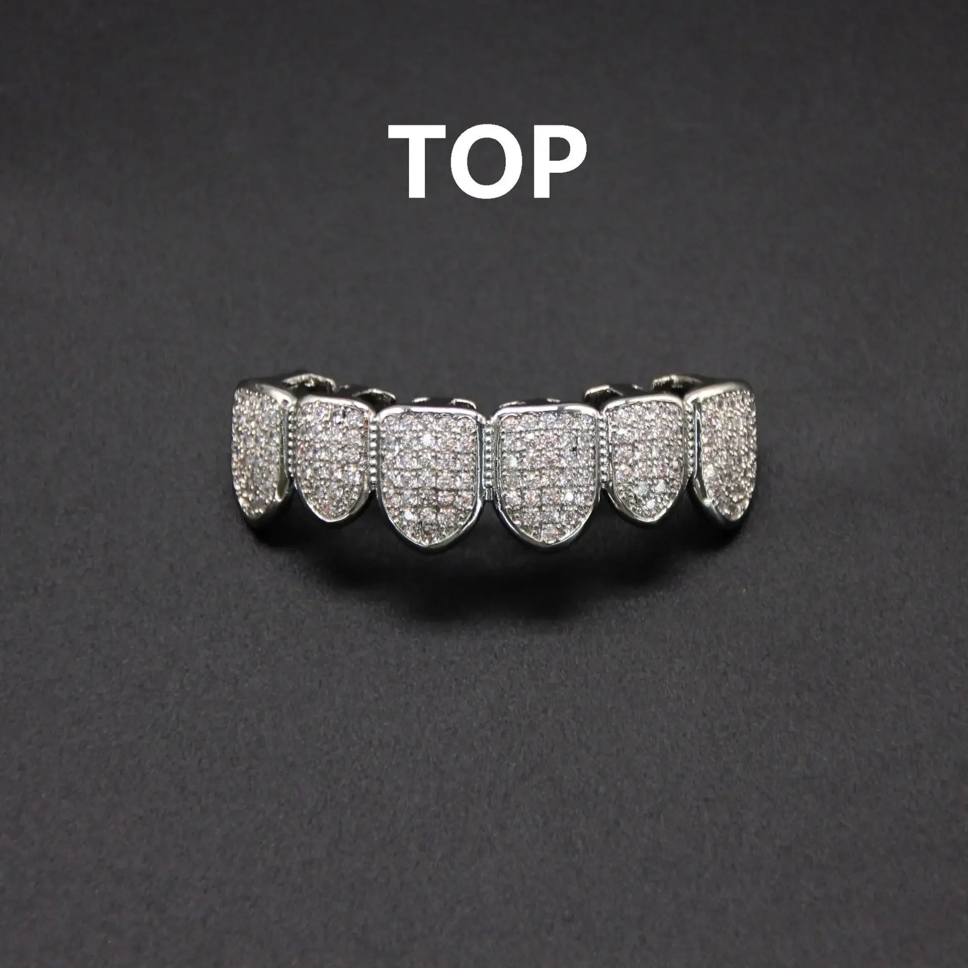 HipHop CZ Teeth Set For Unisex Top Bottom Mouth Gold Silver Color Teeth Tooth Cap Removable Dental Fashion Jewelry