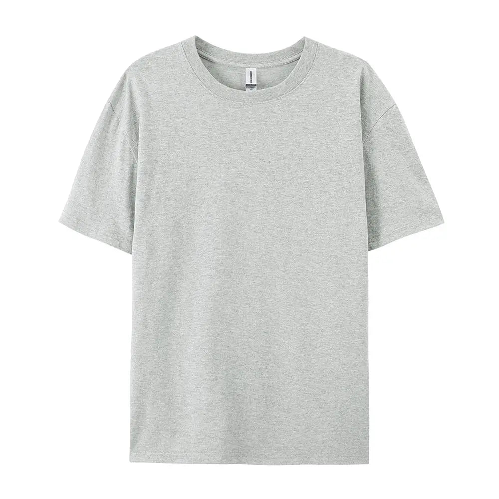 100% Cotton Solid Color T-Shirts Men Woman Short Sleeve Fashion Brand Trend Casual Soft Clothing Tees Breathable Summer Tops