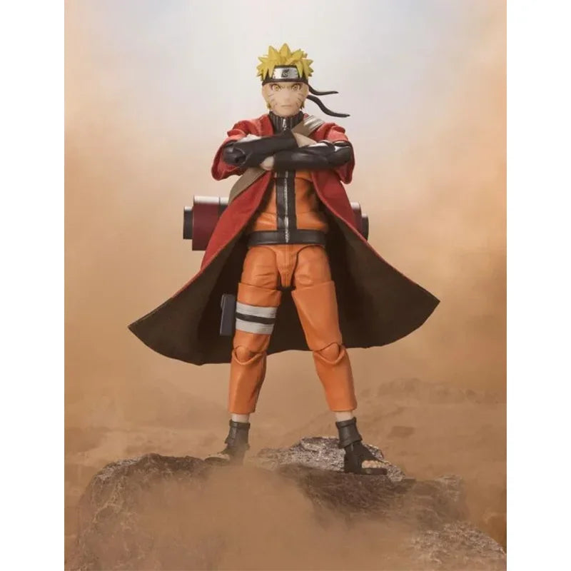 Original Bandai Naruto S.H.Figuarts SHF Uzumaki Naruto Sage Mode Savior of Konoha In Stock Anime Action Figures Model Toys
