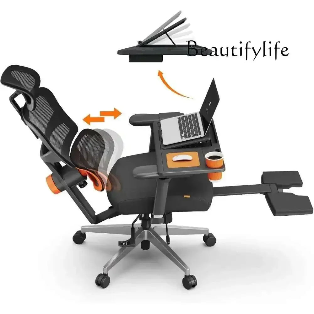 JB Office Chair, Auto Following Lumbar Support High Back Desk Chair With Laptop Desk Table, Seat Depth And Height Adjustable, Ch