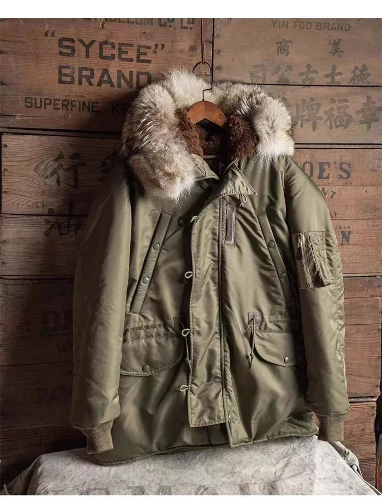 Rugged Bronso Type 2026 N-3 Snorkel Parka Real Fur Collar Heavy Duty Long Bomber Jacket N3B 2026ss design