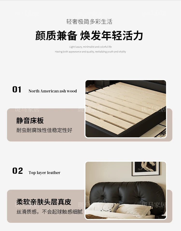 Tall Headboard Double Bed Frame Modern European Style Full Queen Size Bed Frame Bedroom Nightstands Cama De Casal Home Furniture