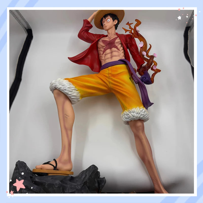 Anime One Piece Monkey D Luffy Big Four Emperors Statue Wano Country Cool Standing Pose Collectible Figure For Adult Collectors