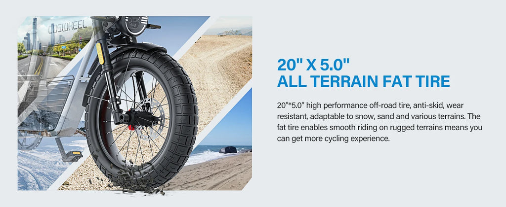 20-inch Wide Tires 2100W Motor 60V 27.5Ah Electric Bike with Removable Battery for Adult 2-wheel Electric Bicycle COSWHEEL CT20S