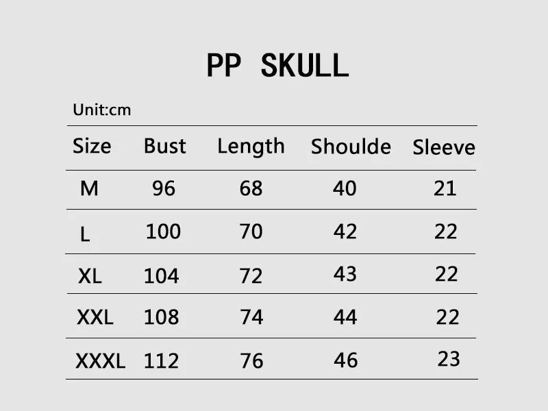 PLEIN SKULL Lightweight Men's T-shirt Fit Gothic Punk Party Short Sleeve Top Round Unisex Sports Retro Summer Trend Neck Tee