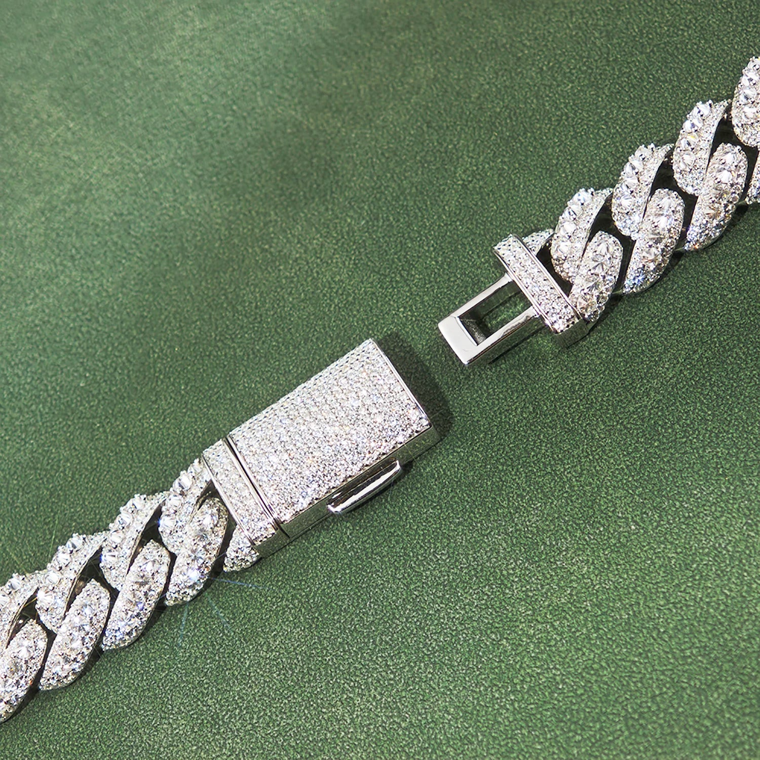 Provence Unique Cuban Necklace Reverse tessellation Moissanite 925 Silver for Men 15mm Streetwear jewelry Cuban chain Gifts