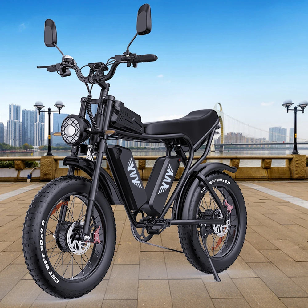 Electric Bike yvy Q20pro 2000W Dual Motor 52V40AH Battery E-bike Hydraulic brake 20inch Fat Tire Snow Off-road  Electric Bicycle