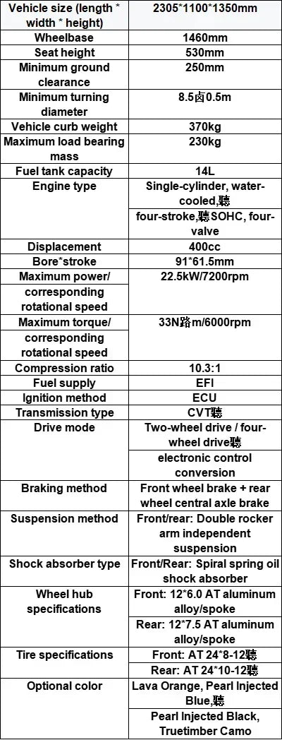 Switchable four-wheel 400cc four-wheel drive all-terrain off-road motorcycle mountain bike four-wheel AT/UTV