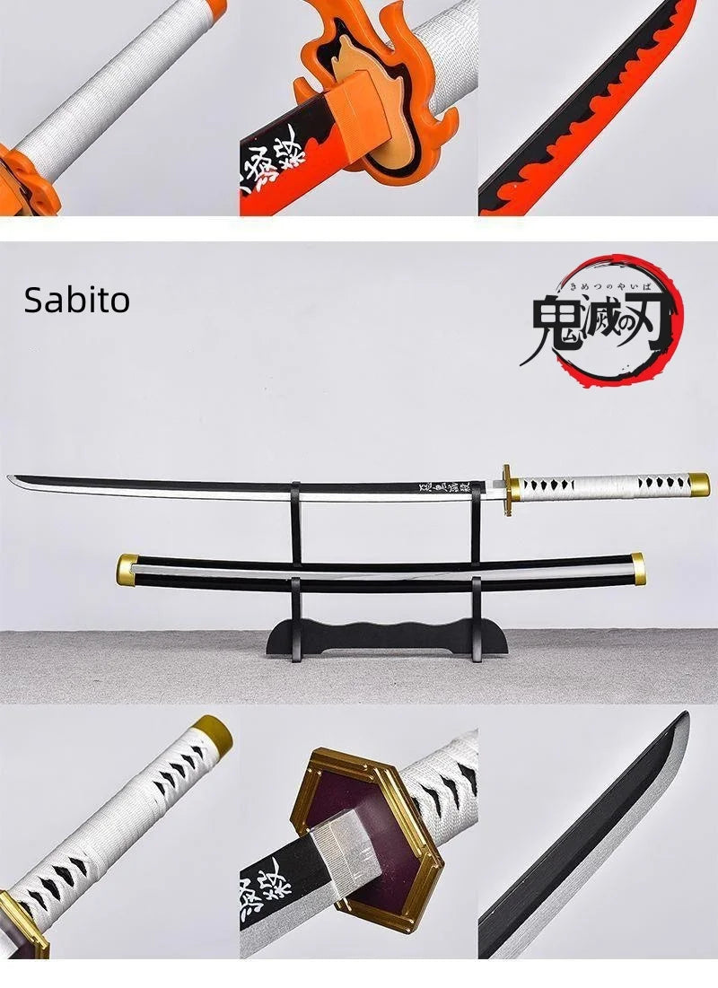 104cm Japanese Katana Samurai Sword Accessory Demon Slayer Katana Tanjirou Sword Kimetsu No Yaiba Iron Ninja Knife Cosplay Toy