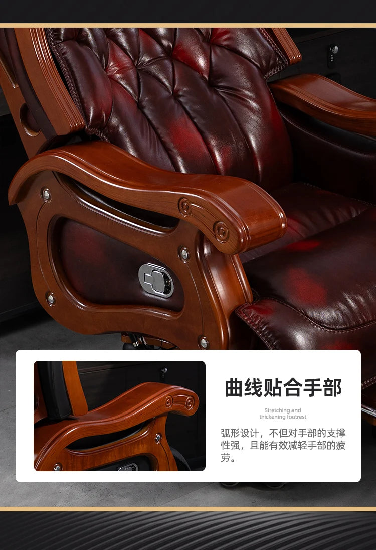 Leather Wheels Office Chair Armrest Ottoman Massage Executive Swivel Chair Comfortable Designer Silla De Escritorio Furniture