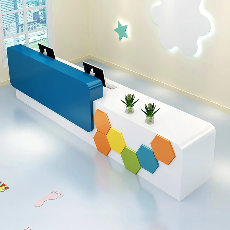 Beauty Institution Reception Desk Kindergarten Children Paradise Checkout Page Early Education Luxury Mostrador Unique Furniture