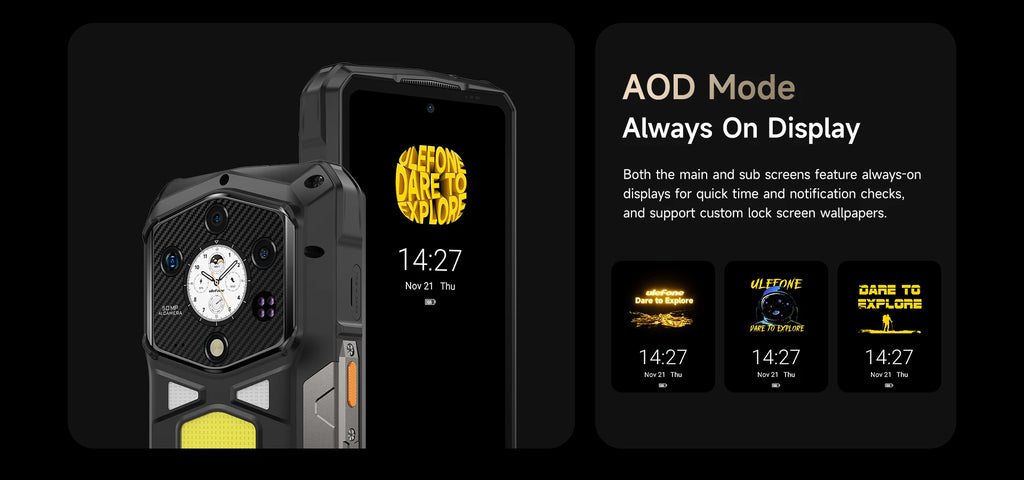 World Premiere Ulefone Armor 29 Ultra 5G AI Rugged Phone Dual Screen Dimensity 9300+21200mAh 120Hz 1TB ROM 64MP, NFC, Android 15