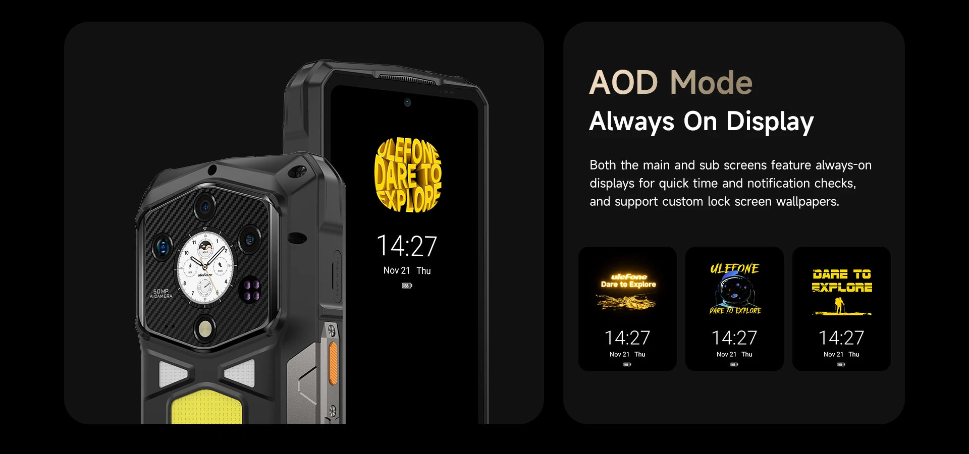Ulefone Armor 29 Ultra 5G AI Rugged Phone Dual Screen Dimensity 9300+21200mAh 120Hz 1TB ROM 64MP, NFC, Android 15 Smartphone