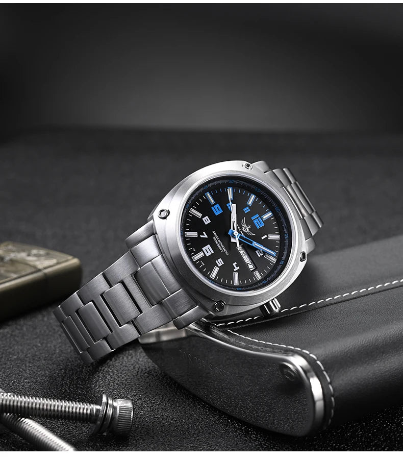 YELANG Men Automatic Watches Titanium Alloy Case H3 T100 Gas SelfLuminous 200M Waterproof Mechanical Wristwatch Sapphire V3.4