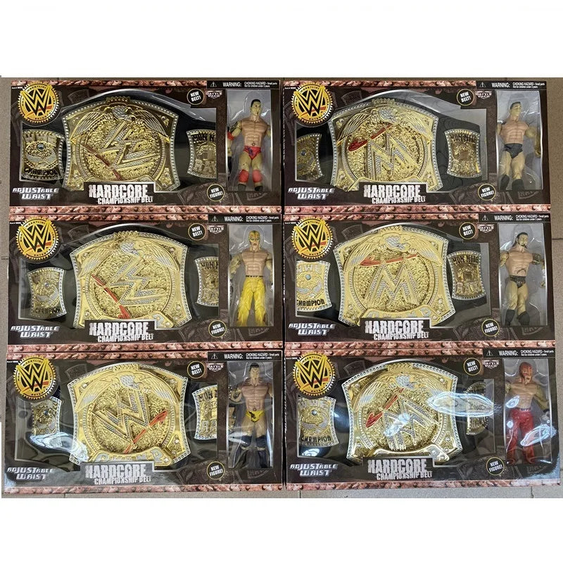 2025 New Wrestler Championship Belts Action Characters Figure Toys Occupation Wrestling Belt Gladiators Model Fans Children Gift
