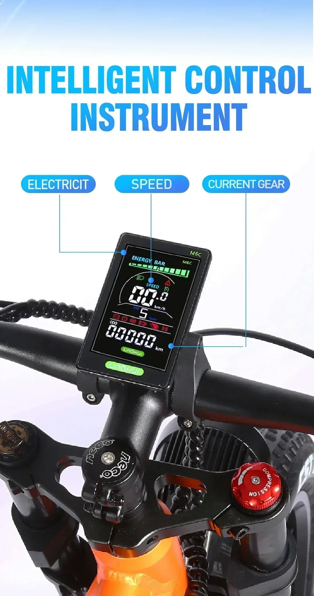 YX80 Electric Bicycle 2000w motor 48v20ah battery Hydraulic brake 50km/h 20 inch tire E-bike mountain off-road Electric bike